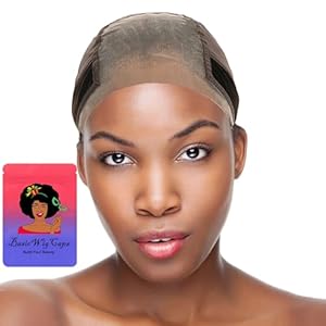 Aimery Lace Grip Wig Cap for Women 4×5 Transparent Lace Wig Caps Non Slip Wig Gripper for Keeping Wigs In Place Adjustable Wig Cap with Grip Headband Make Your Wigs Glue Free (Brown)