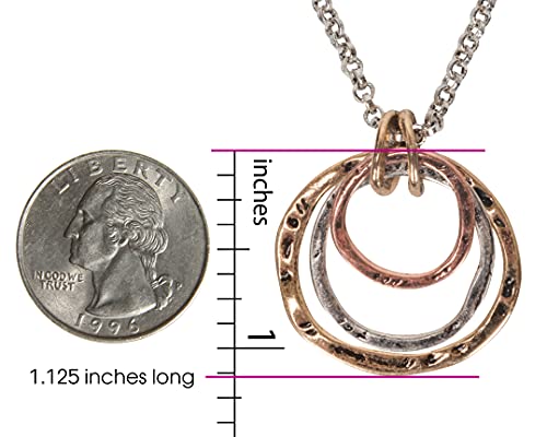 SPUNKYsoul Boho 3 Circle Pendant Handmade Earth Ocean Necklace Jewelry for Women Gold Silver Copper Rose Gold Multi-Metal4