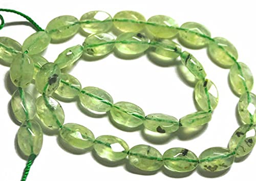 Perles en préhnite facettée de 8x12mm pour création de bijoux DIY