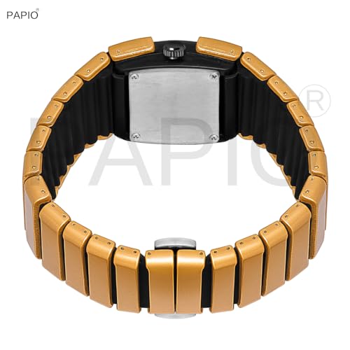 Image of PAPIO Stylish Rectangle Dial Analogue Watch | Premium Plastic Strap | Fashion Unisex Wrist Watch for Men, Boys, Women