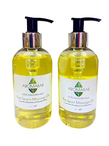 Deporte Aceite De Masaje Pack Doble (2 x 250ml) Sin Parabenos 100% Aceites Naturales con Aceites Esenciales Puros Terapeuta Set