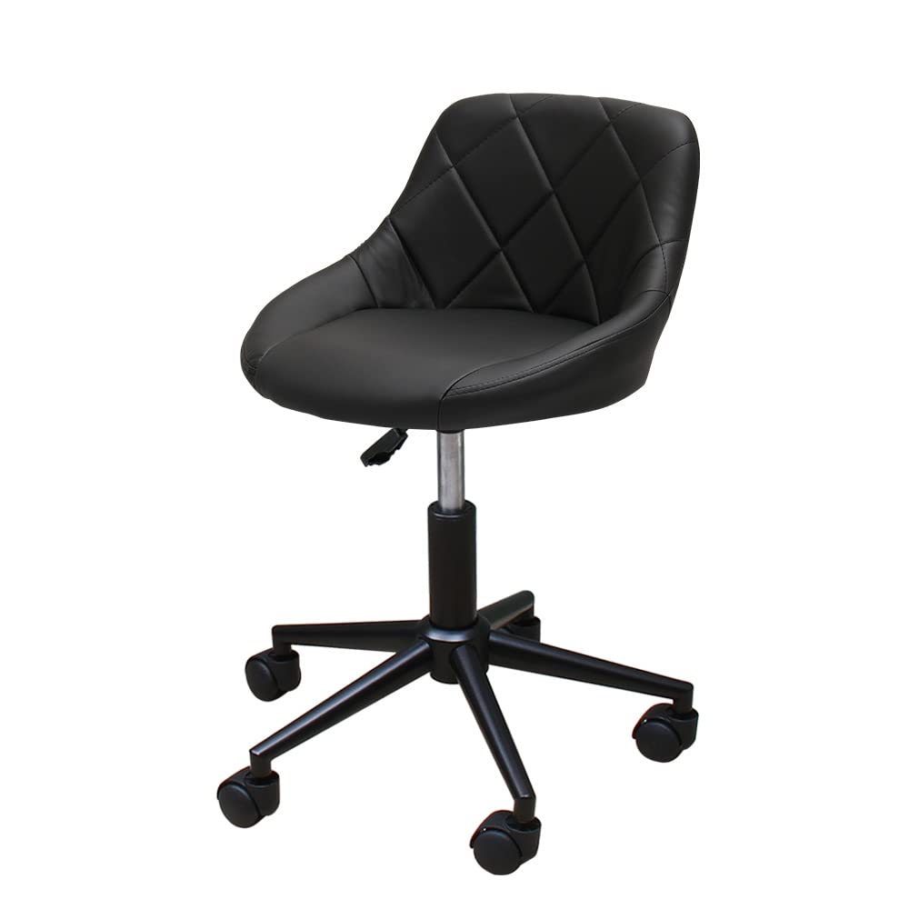 黒脚タイプ デスクチェア キャスター付き 椅子 WY-523C 回転 昇降式 チェア キッチン (ダークブラウン) デスクチェア WY-523C 黒脚 キャスター付き 椅子 スツール