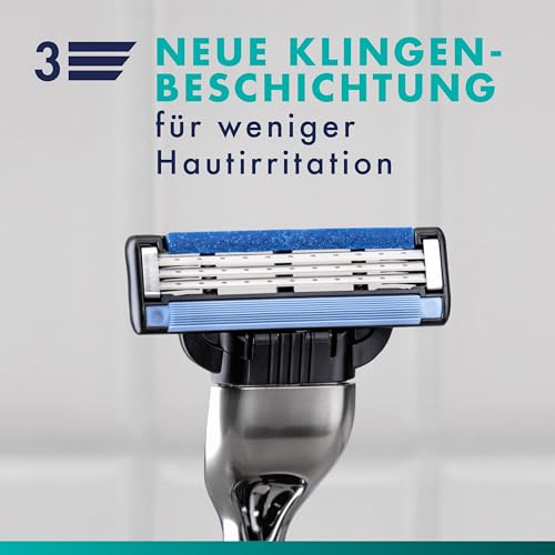 Gillette Mach 3 Klingen Herren, 24 Original Rasierklingen, Blau - Ersatzklingen Männer für Nassrasierer mit Gleitstreifen für Ein Sanftes Gleiten Und Klingenbeschichtung