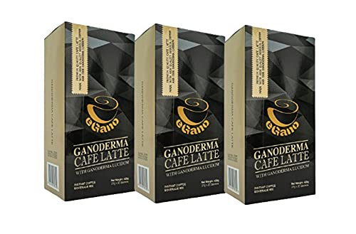 eGano 3 cajas de café instantáneo Ganoderma Cafe Latte con extracto de Ganoderma Lucidum (21 g x 20 sobres / caja)