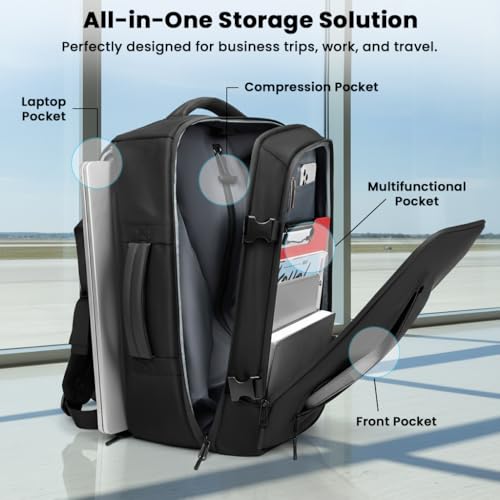 Image of Airpack Travel Backpack Vacuum Laptop Bag for Man 35L Large Capacity fit for 16inch Laptop Waterproof Convertible Duffle Bag, Durable Travelling Bag