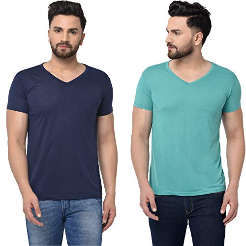 Image of JANGOBOY Men's V-Neck Cotton T-Shirt (Pack of 2)