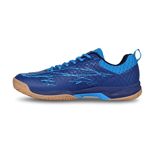 Nivia Powerstrike 2.0 Badminton Shoes for Mens | Phylon, Natural Rubber Sole with Breathable mesh Upper for Sports, Badminton, Volleyball, Squash, Table Tennis | Non Marking Sole (Blue/Black) UK-9