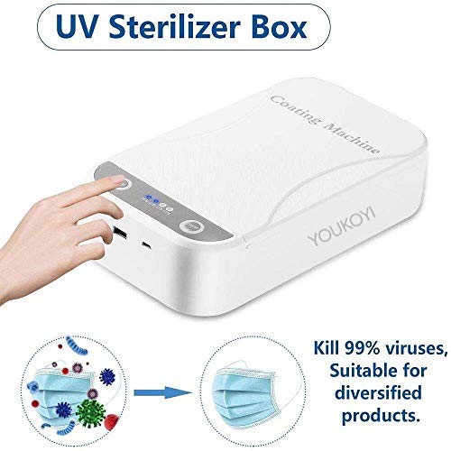 Desinfectante para Teléfono Móvil UV, Portáti Desinfectante de Función de Aromaterapia con Cable USB para Anteojos, Llaves, Máscaras, Chupete, etc (Single)