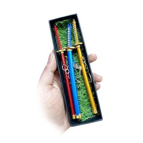 Image of UNSHARPED Metal KATANA Keychain with stand - Multicolor