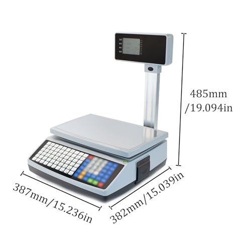 Báscula electrónica con impresora y pantalla doble miniatura 2