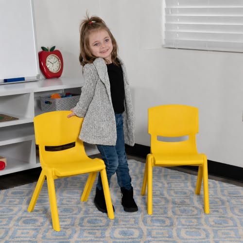 Image of Plastic Strong and Durable Kids Chair for Studying Dining Home Virgin Material Kids Chairs with Backrest for 2 to 5 Years | Sustain Upto 100 KG (Pale Yellow)
