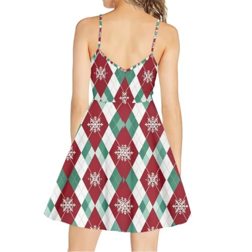 Image of Women's Spaghetti Strap Dress Summer Casual Swing Sundress Girls Beachwear Swing Mini Dress