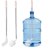 Pack of 2 Household Cleaning Brushes, Extended Stainless Steel Handle Bendable Brush Head Bucket ...