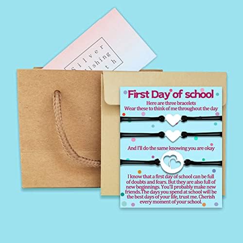 First Day at School Gifts Bracelets for Mother 2 Daughter Starting School Gifts Matching Bracelet Mum and 2 Daughters Gift for Little Girls Jewelry Jewellery Set for 3