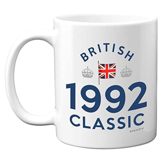 Taza de café clásica británica de 1991, ideal para regalo de cumpleaños, Navidad, recuerdo de 30 cumpleaños para él y ella, tazas de cerámica aptas para lavavajillas, fabricadas en Reino Unido