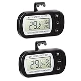ZHITING 2Pcs Nevera Termómetro máximo/mínimo digital para refrigerador Termómetro Impermeable para frigoríficos Refrigerador Congelador Pantalla LCD -20℃～50℃ (black)
