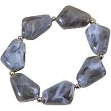 XAM Bohemian Style Irregular Acrylic Bracelets for Women - Vintage Colorful Stretchy for Summer & Casual Outfits