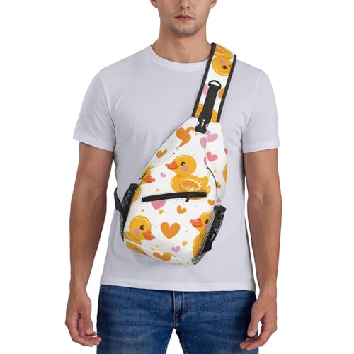 Mochila tipo sling Duck Heart Peach para hombre y mujer miniatura 7