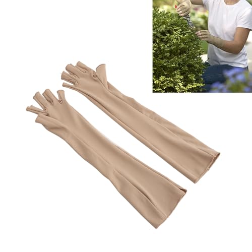 1 Paar Kompressionshandschuhe, Kompressionsarmmanschette, Fingerlose Kompressionshandschuhe für Damen und Herren, Karpaltunnel-Schwellung, M (YELLOW)