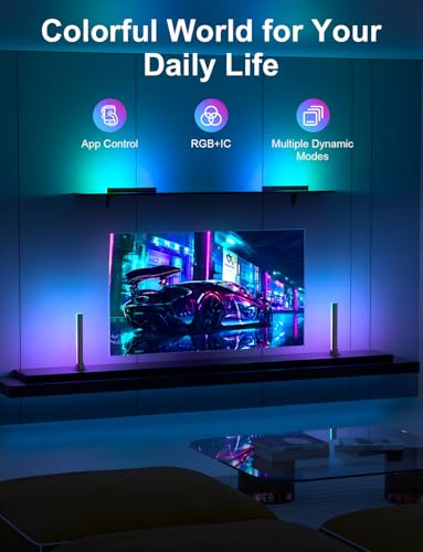 Eastfine RGB Light Bar, LED Light Bar, APP Control USB Powered, Color Changing TV Backlight Music Sync Ambient Lighting for Room PC Monitor Gaming Party Desk