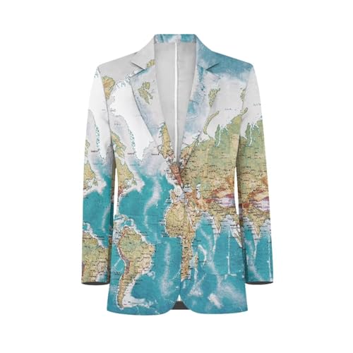 Men's Casual Sport Coat Lightweight One Button Suit Long Sleeve Jackets Novelty Blazer for Wedding Prom Dinner