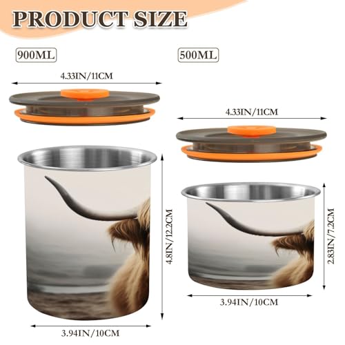 Contenedor hermético de acero inoxidable para café 500 ml miniatura 2
