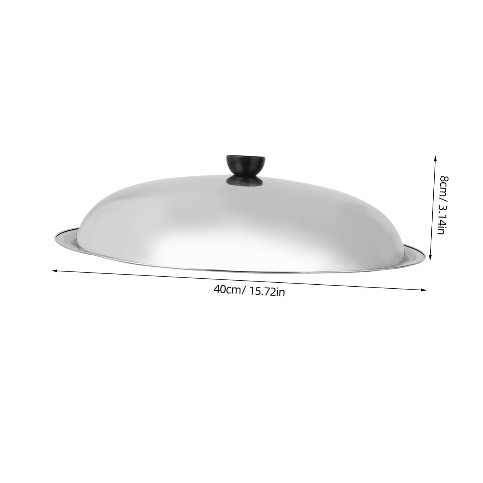 Topfdeckel aus Edelstahl mit Knauf, 40cm, Silber, Hitzebeständig