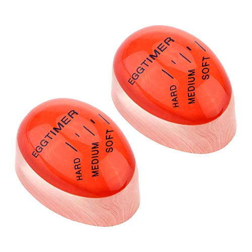 THETAG Temporizador de huevo, 2 unidades, temporizador de cocción, para el desayuno, color rojo