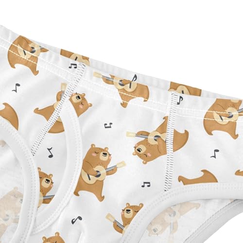 Cotton Little Boys Briefs Soft Bear Guitar Toddler Underwear4