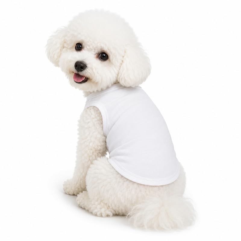 Petitebelle Plain Single Color Puppy Dog Shirt (White, XX-Large) — image 1