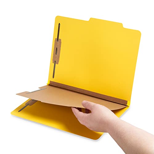 Blue Summit Supplies Klassifizierungsmappe Aktenordner, Briefgröße, gelb, 1 Trennblätter, 10 Stück