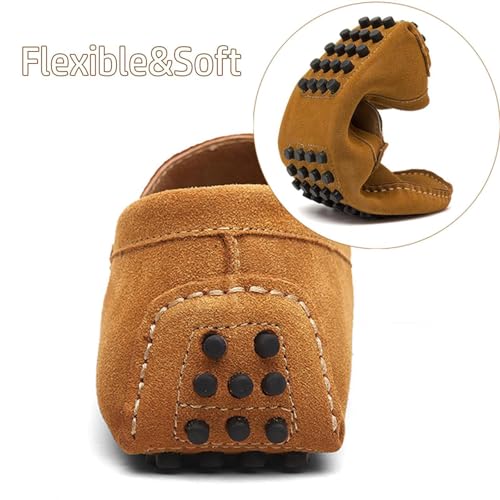 Image of PPXID Men's Dress Loafers Slip On Casual Shoes Lightweight Soft Penny Loafers Suede Driving Boat Shoes Moccasins