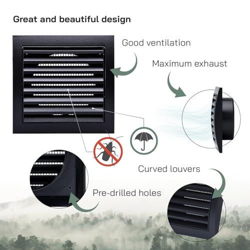 Cache aération contre humidité salle de bain 10,2 cm anthracite