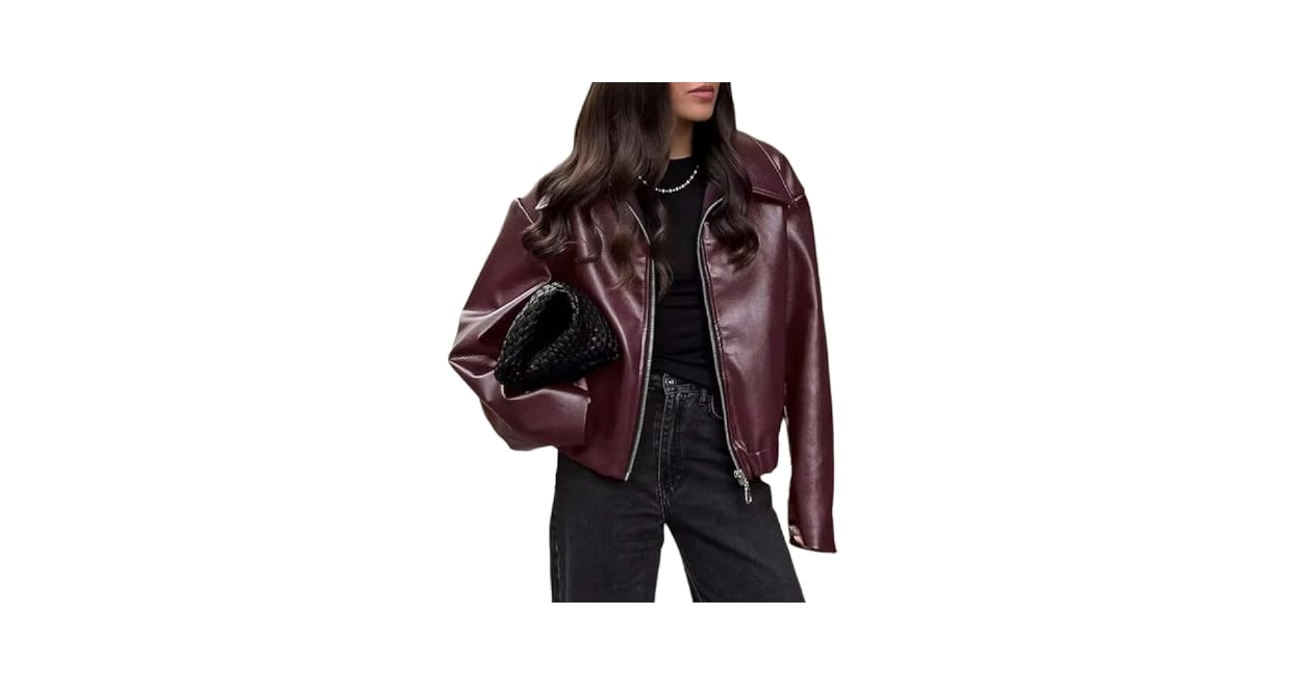 新品 LUSTER FAKE LEATHER JACKET Gloria Faux Leather Jacket