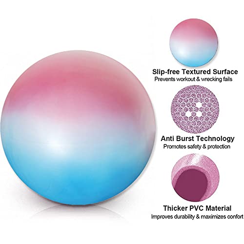 Image of 65cm Exercise Ball with Pump, Anti-Burst Non-Slip Stability Ball for Yoga Pilates Balance Workout Pregnancy and Physical Therapy Home Office Use