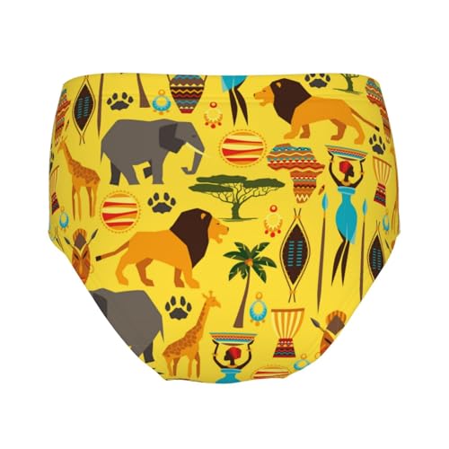 African Ethnic With Stylized Icons Girls' Underwear Soft Cotton Little Girls Panties Comfort Briefs2