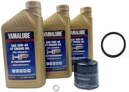 Yamaha RHINO 450/660/ 700 (2004-2013) all Models Oil Filter Change Kit Yamaha Part# 5GH-13440-90-00 Supercedes Part# 5GH-13440-80-00 and 3 Quarts High Performance LUB-10W40-FS-12