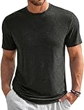 PINSPARK Sport Tshirts Herren Kurzarm Sport Shirt Schnelltrocknend Funktionsshirt Atmungsaktiv Laufshirts Rundhals Fitness Trainingsshirt Outdoor Wandershirt Schwarz XL