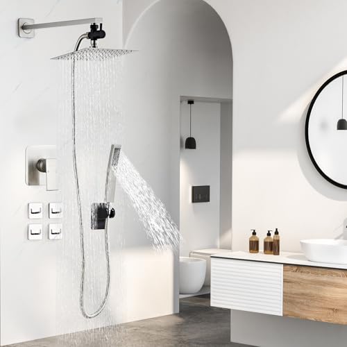 Combo de ducha con regadera de lluvia de 8 pulgadas y brazo ajustable miniatura 5