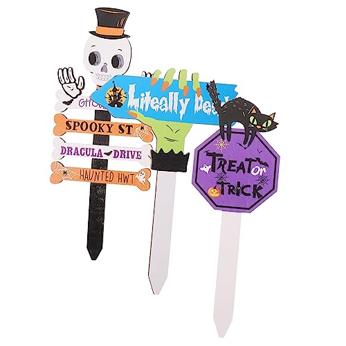 Piquets de Halloween vintage pour une allée de maison hantée terrifiante, 3 pièces outdoor