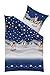 Produktbild Kaeppel Biber Bettwäsche 100% Baumwolle Winterwonderland blau 135x200 + Aufbewahrungsbeutel