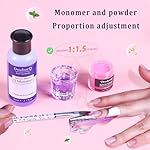 Acrylic Nail Art Kit-Nail Art Manicure Set Acrylic Powder Brush Glitter File French Tips U V Lamp Nail Art Decoration Tools Nail Drill kit for beginners with everything at home (White) - Image 3