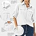Toumett Women's UPF 50 Long Sleeve UV Sun Protection Safari Shirts Outdoor Quick Dry Fishing Hiking Travel Shirts(White01,M,5071)
