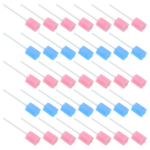 Healifty 50 Pcs Disposable Oral Swabs Mouth Cleaning Sponge Sticks for Oral Care Compact Applicators for Elderly and Home Use Unflavored Soft Foam Brushes 3.74X0.70 Inch