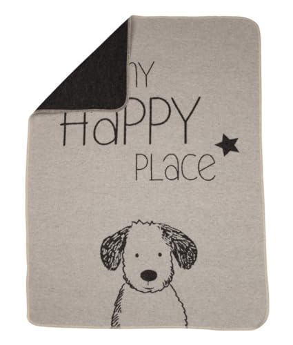 David Fussenegger Haustierdecke - Kuscheldecke für Tiere - Hundedecke My Happy Place aus 85% Baumwolle - GRS 90x70cm