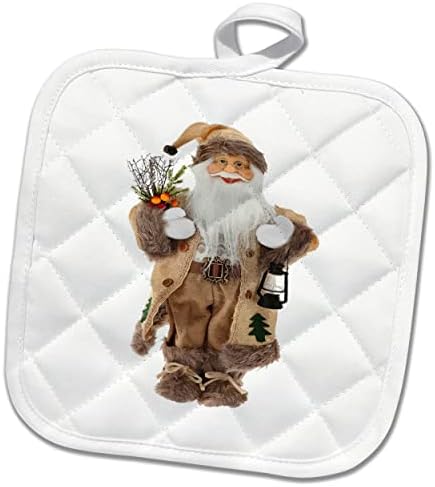 3dRose Vintage Style Santa Claus Wearing Brown Suit Vector Art - Potholders (phl-375731-1)