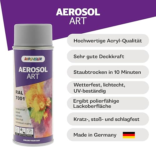 DUPLI-COLOR AEROSOL ART RAL 7001 Silbergrau seidenmatt 400 ml - Sprühfarbe – Ansicht 3
