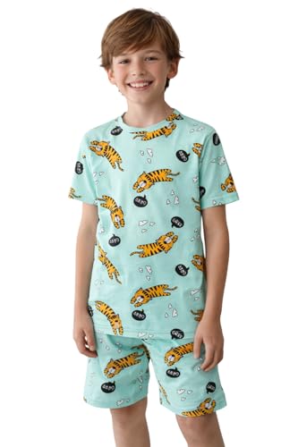 Image of Boys Halfsleeves Cotton Solid /Printed T-Shirt & Shorts Summer Co-ord Set /Clothing Set /Casual wear