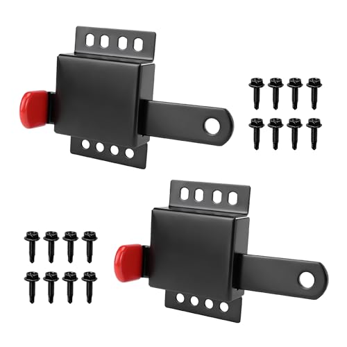 QZATTCAEN Heavy Duty Standard Garage Door Side Lock Inside Deadlock for Most Garage Door Iron Galvanizing -2 Pack Black