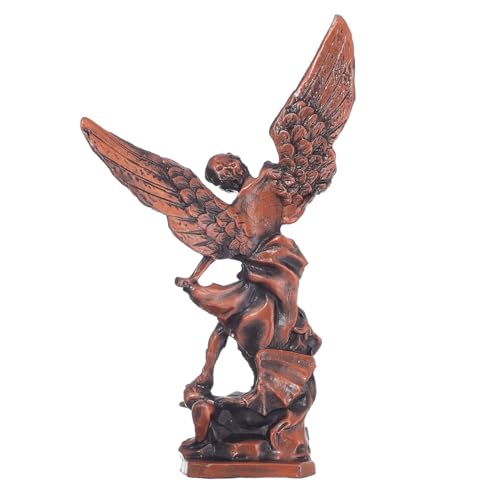 Estatua San Miguel Arcángel metálica 8.3 pulgadas miniatura 4